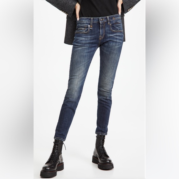R13 Vintage Dark Kate Skinny Jeans - Picture 4 of 15